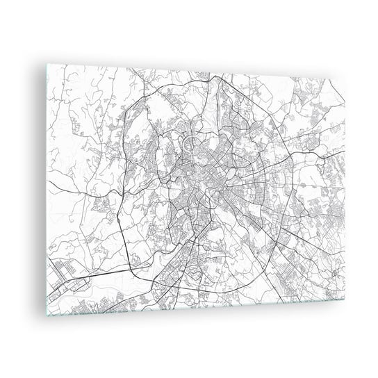 Obraz na szkle - Rzymski krąg - 70x50cm - Miasto Mapa Miasta Rzym - Nowoczesny szklany obraz do salonu do sypialni ARTTOR ARTTOR