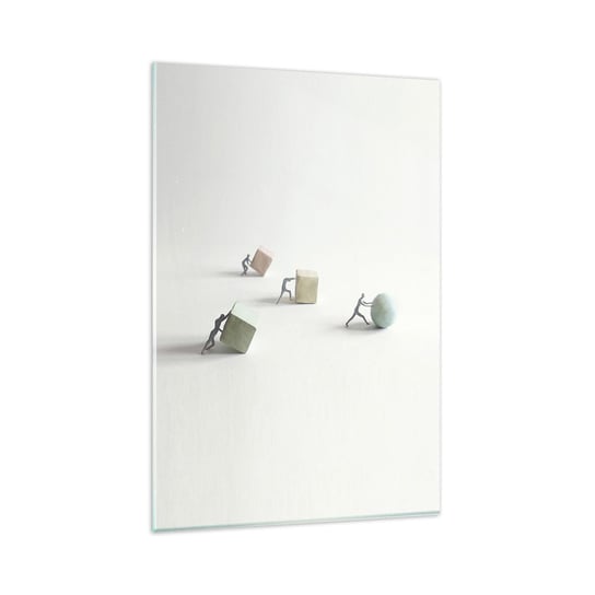 Obraz na szkle - Samo życie - 80x120cm - Abstrakcja Ludzie Praca - Nowoczesny szklany obraz na ścianę do salonu do sypialni ARTTOR ARTTOR