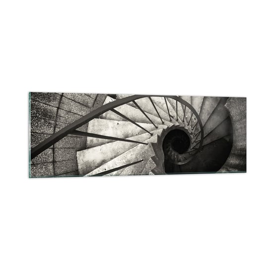 Obraz na szkle - Schodami w górę, schodami w dół - 90x30cm - Schody Architektura Industrialny - Nowoczesny szklany obraz do salonu do sypialni ARTTOR ARTTOR