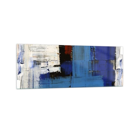 Obraz na szkle - Sekret błękitu - 140x50cm - Abstrakcja Sztuka Nowoczesność - Nowoczesny szklany obraz do salonu do sypialni ARTTOR ARTTOR