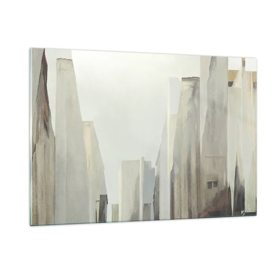 Obraz na szkle - Sen o mieście - 120x80cm - Minimalistyczny Jasny Miasto - Nowoczesny szklany obraz na ścianę do salonu do sypialni ARTTOR ARTTOR