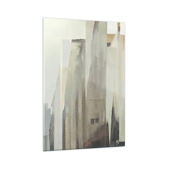 Obraz na szkle - Sen o mieście - 80x120cm - Minimalistyczny Jasny Miasto - Nowoczesny szklany obraz na ścianę do salonu do sypialni ARTTOR ARTTOR