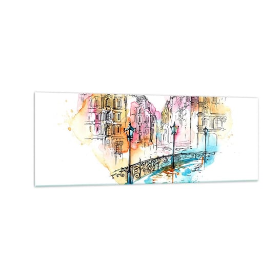 Obraz na szkle - Serce miasta - 140x50cm - Miasto Architektura Most - Nowoczesny szklany obraz do salonu do sypialni ARTTOR ARTTOR