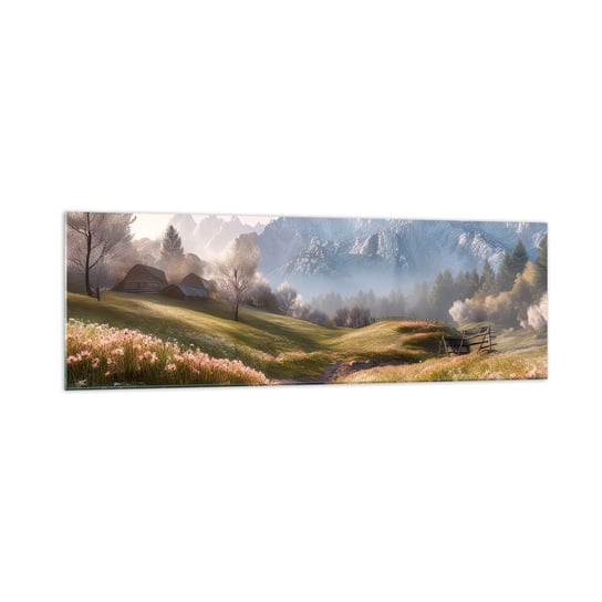 Obraz na szkle - Sielska dolina - 160x50cm - Krajobraz Górski Ścieżka Alpy - Nowoczesny foto szklany obraz do salonu do sypialni ARTTOR ARTTOR