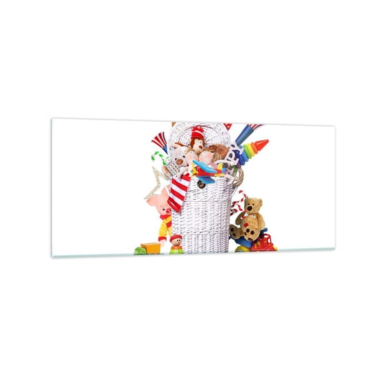 Obraz na szkle - Skarby malucha - 120x50cm - Zabawki Dla Dzieci Pokój Dziecięcy - Nowoczesny szklany obraz na ścianę do salonu do sypialni ARTTOR ARTTOR