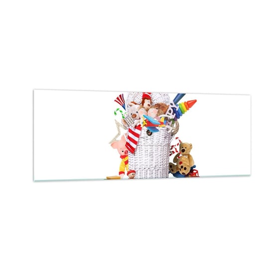 Obraz na szkle - Skarby malucha - 140x50cm - Zabawki Dla Dzieci Pokój Dziecięcy - Nowoczesny szklany obraz do salonu do sypialni ARTTOR ARTTOR