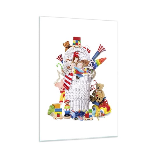 Obraz na szkle - Skarby malucha - 50x70cm - Zabawki Dla Dzieci Pokój Dziecięcy - Nowoczesny szklany obraz do salonu do sypialni ARTTOR ARTTOR