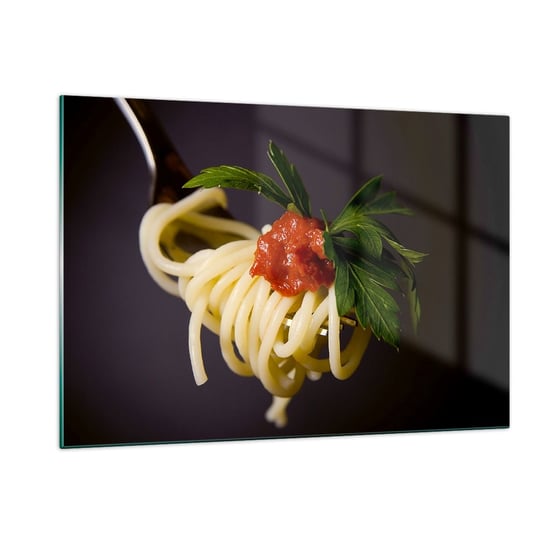 Obraz na szkle - Smakowity kęs - 120x80cm - Gastronomia Spaghetti Włochy - Nowoczesny szklany obraz na ścianę do salonu do sypialni ARTTOR ARTTOR