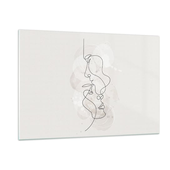 Obraz na szkle - Splątani w uścisku - 120x80cm - Abstrakcja Mężczyzna Kobieta - Nowoczesny szklany obraz na ścianę do salonu do sypialni ARTTOR ARTTOR