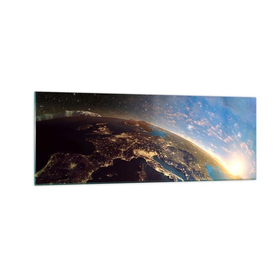 Obraz na szkle - Spójrzmy na siebie z dystansu - 140x50cm - Kosmos Planet Ziemia Kula Ziemska - Nowoczesny szklany obraz do salonu do sypialni ARTTOR ARTTOR