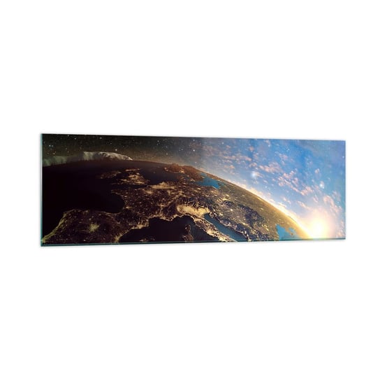 Obraz na szkle - Spójrzmy na siebie z dystansu - 160x50cm - Kosmos Planet Ziemia Kula Ziemska - Nowoczesny foto szklany obraz do salonu do sypialni ARTTOR ARTTOR
