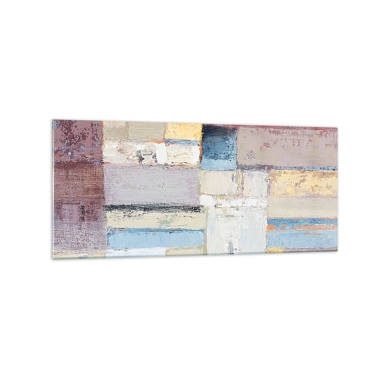 Obraz na szkle - Spokój geometrii - 120x50cm - Abstrakcja Pastelowe Minimalistyczny - Nowoczesny szklany obraz na ścianę do salonu do sypialni ARTTOR ARTTOR