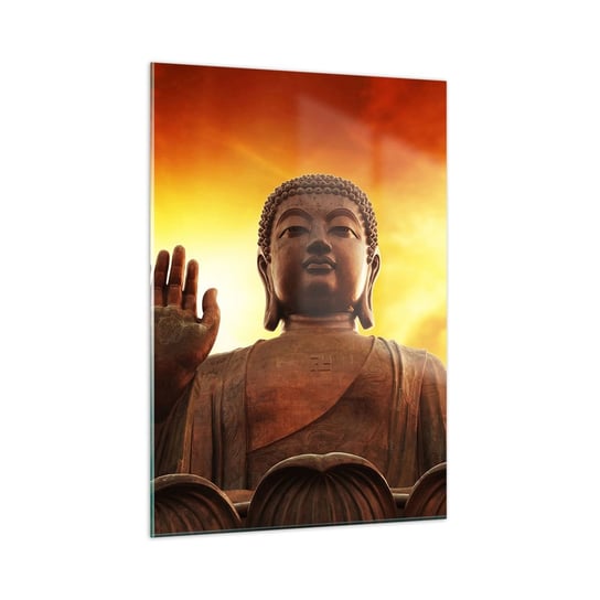 Obraz na szkle - Spokój świata - 50x70cm - Budda Religia Sztuka - Nowoczesny szklany obraz do salonu do sypialni ARTTOR ARTTOR