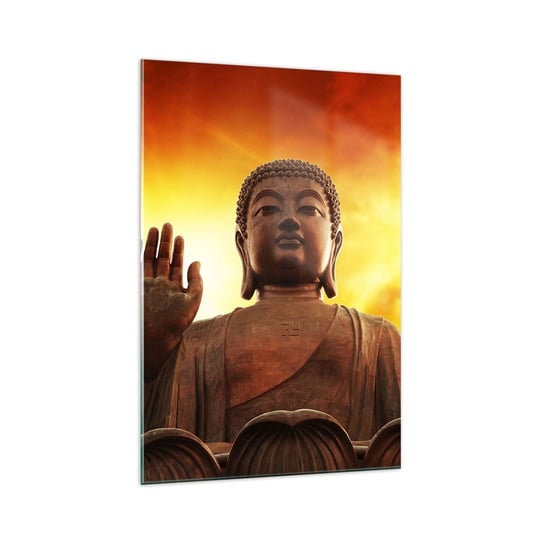 Obraz na szkle - Spokój świata - 70x100cm - Budda Religia Sztuka - Nowoczesny foto szklany obraz do salonu do sypialni ARTTOR ARTTOR
