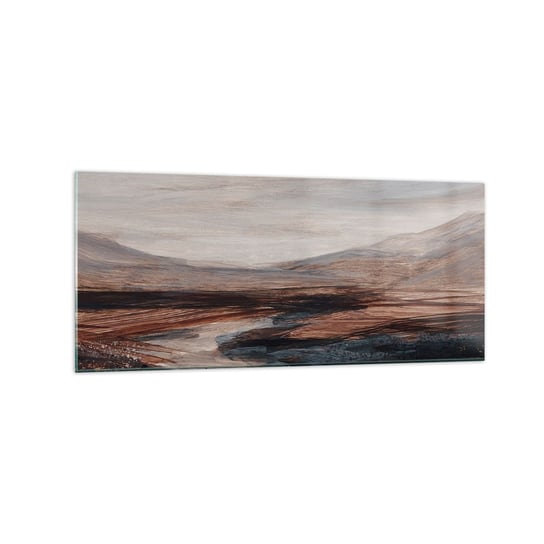 Obraz na szkle -  Spokojna dolina - 120x50cm - Pejzaż Krajobraz Sztuka - Nowoczesny szklany obraz na ścianę do salonu do sypialni ARTTOR ARTTOR