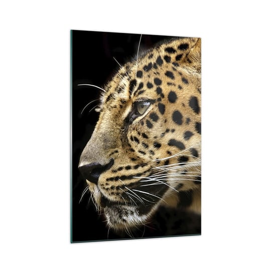 Obraz na szkle - Spokojny, skupiony, gotowy - 70x100cm - Zwierzęta Lampart Afryka - Nowoczesny foto szklany obraz do salonu do sypialni ARTTOR ARTTOR