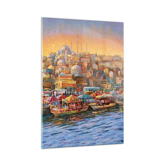 Obraz na szkle - Stambulska opowieść - 50x70cm - Architektura Miasto Stambuł - Nowoczesny szklany obraz do salonu do sypialni ARTTOR ARTTOR