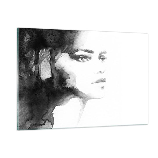 Obraz na szkle - Stworzona z tajemnicy i mgły - 120x80cm - Fantasy Kobieta Twarz Kobiety - Nowoczesny szklany obraz na ścianę do salonu do sypialni ARTTOR ARTTOR