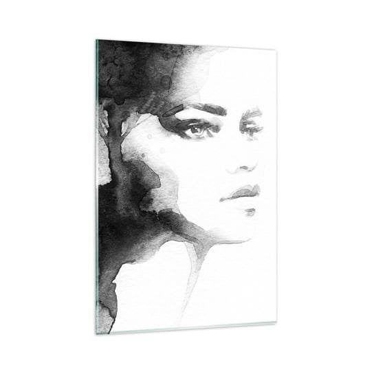 Obraz na szkle - Stworzona z tajemnicy i mgły - 80x120cm - Fantasy Kobieta Twarz Kobiety - Nowoczesny szklany obraz na ścianę do salonu do sypialni ARTTOR ARTTOR