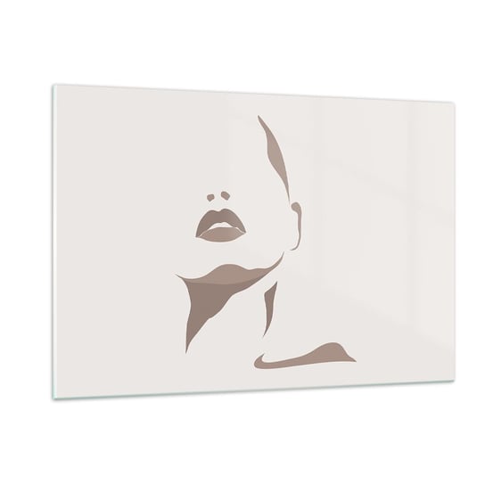 Obraz na szkle - Stworzona ze światła i cienia - 120x80cm - Twarz Kobiety Kobieta Sztuka - Nowoczesny szklany obraz na ścianę do salonu do sypialni ARTTOR ARTTOR