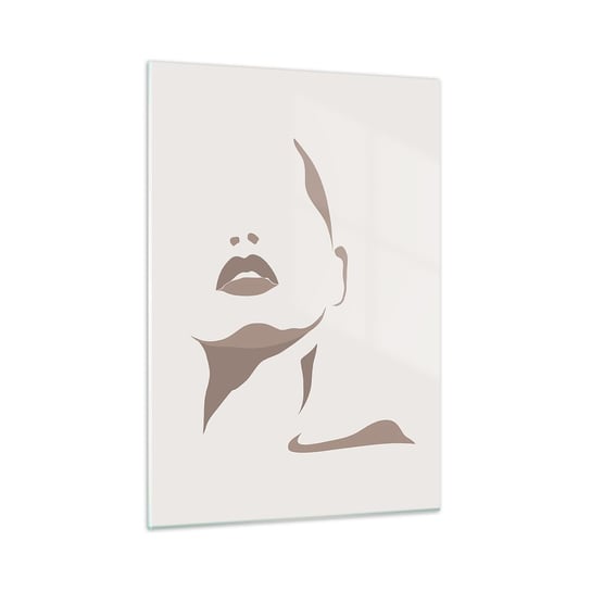 Obraz na szkle - Stworzona ze światła i cienia - 50x70cm - Twarz Kobiety Kobieta Sztuka - Nowoczesny szklany obraz do salonu do sypialni ARTTOR ARTTOR