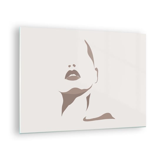 Obraz na szkle - Stworzona ze światła i cienia - 70x50cm - Twarz Kobiety Kobieta Sztuka - Nowoczesny szklany obraz do salonu do sypialni ARTTOR ARTTOR