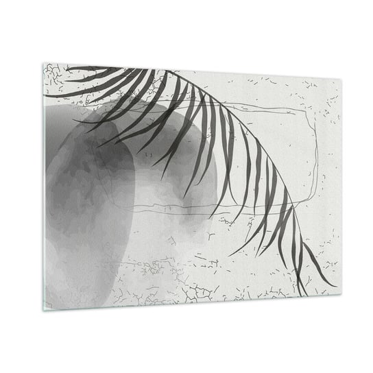 Obraz na szkle - Subtelna egzotyka natury - 100x70cm - Minimalizm Botaniczny Liść - Nowoczesny foto szklany obraz do salonu do sypialni ARTTOR ARTTOR