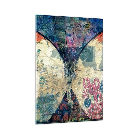 Obraz na szkle - Subtelna kruchość - 80x120cm - Motyl Abstrakcja Sztuka - Nowoczesny szklany obraz na ścianę do salonu do sypialni ARTTOR ARTTOR
