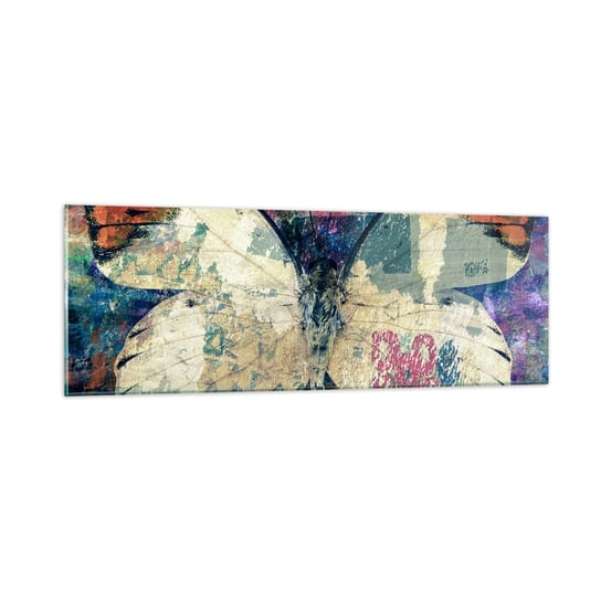 Obraz na szkle - Subtelna kruchość - 90x30cm - Motyl Abstrakcja Sztuka - Nowoczesny szklany obraz do salonu do sypialni ARTTOR ARTTOR