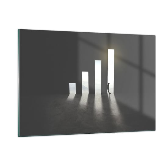 Obraz na szkle - Sukces – impresja - 120x80cm - Biznes Architektura Człowiek - Nowoczesny szklany obraz na ścianę do salonu do sypialni ARTTOR ARTTOR