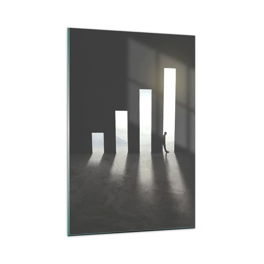 Obraz na szkle - Sukces – impresja - 80x120cm - Biznes Architektura Człowiek - Nowoczesny szklany obraz na ścianę do salonu do sypialni ARTTOR ARTTOR