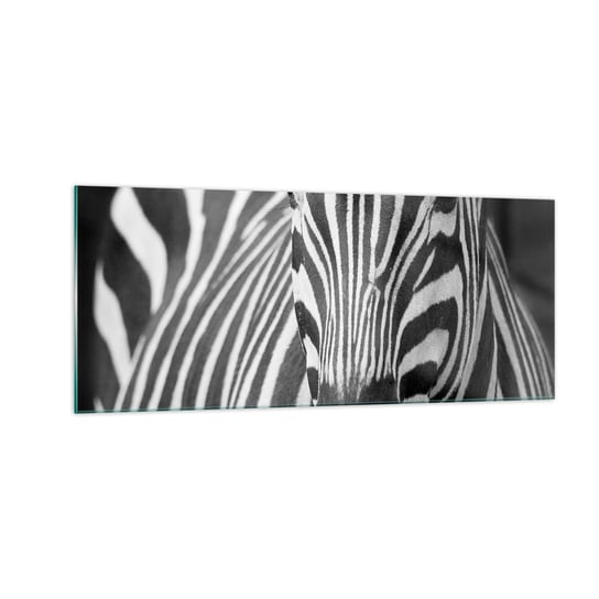 Obraz na szkle - Świat jest czarno-biały - 100x40cm - Zwierzęta Zebra Czarno-Biały - Nowoczesny foto szklany obraz do salonu do sypialni ARTTOR ARTTOR