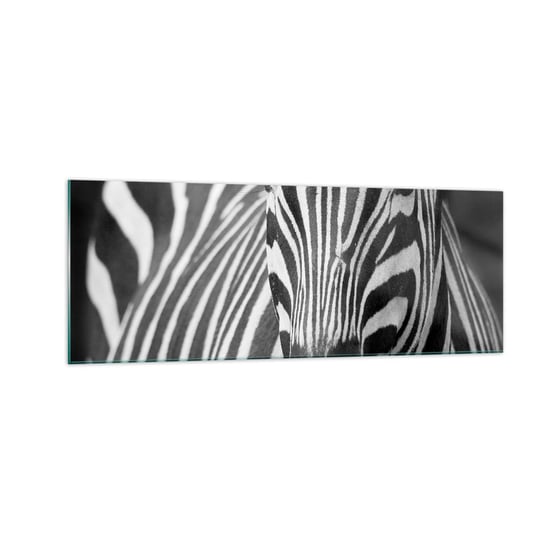 Obraz na szkle - Świat jest czarno-biały - 140x50cm - Zwierzęta Zebra Czarno-Biały - Nowoczesny szklany obraz do salonu do sypialni ARTTOR ARTTOR