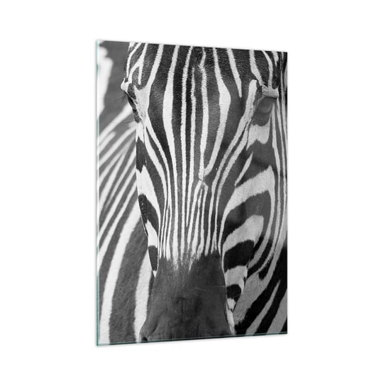 Obraz na szkle - Świat jest czarno-biały - 50x70cm - Zwierzęta Zebra Czarno-Biały - Nowoczesny szklany obraz do salonu do sypialni ARTTOR ARTTOR