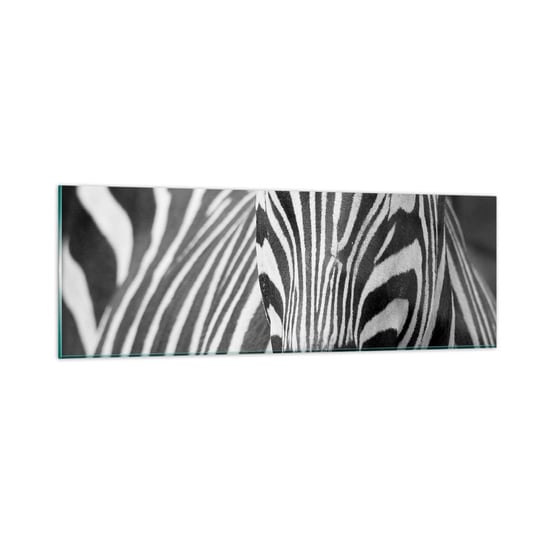 Obraz na szkle - Świat jest czarno-biały - 90x30cm - Zwierzęta Zebra Czarno-Biały - Nowoczesny szklany obraz do salonu do sypialni ARTTOR ARTTOR