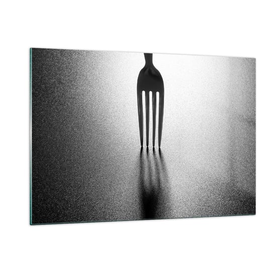 Obraz na szkle - Światło i cień - 120x80cm - Widelec Sztućce Kuchnia - Nowoczesny szklany obraz na ścianę do salonu do sypialni ARTTOR ARTTOR