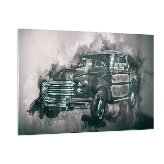 Obraz na szkle - Szacowny przodek - 120x80cm - Samochód Retro Motoryzacja Podróż - Nowoczesny szklany obraz na ścianę do salonu do sypialni ARTTOR ARTTOR