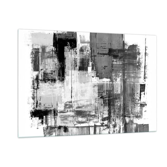 Obraz na szkle - Szare jest piękne - 120x80cm - Abstrakcja Sztuka Czarno-Biały - Nowoczesny szklany obraz na ścianę do salonu do sypialni ARTTOR ARTTOR