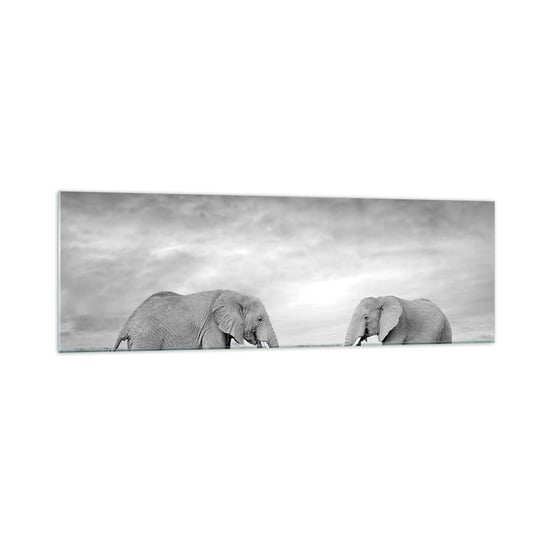 Obraz na szkle - Szare jest piękne - 160x50cm - Słoń Zwierzęta Safari - Nowoczesny foto szklany obraz do salonu do sypialni ARTTOR ARTTOR