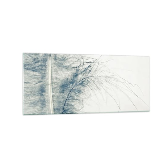 Obraz na szkle - Szept natury - 120x50cm - Pióra  Delikatny Minimalistyczny - Nowoczesny szklany obraz na ścianę do salonu do sypialni ARTTOR ARTTOR