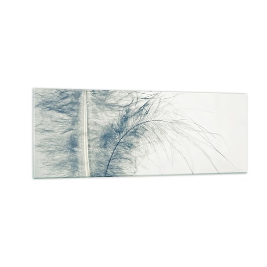 Obraz na szkle - Szept natury - 140x50cm - Pióra  Delikatny Minimalistyczny - Nowoczesny szklany obraz do salonu do sypialni ARTTOR ARTTOR
