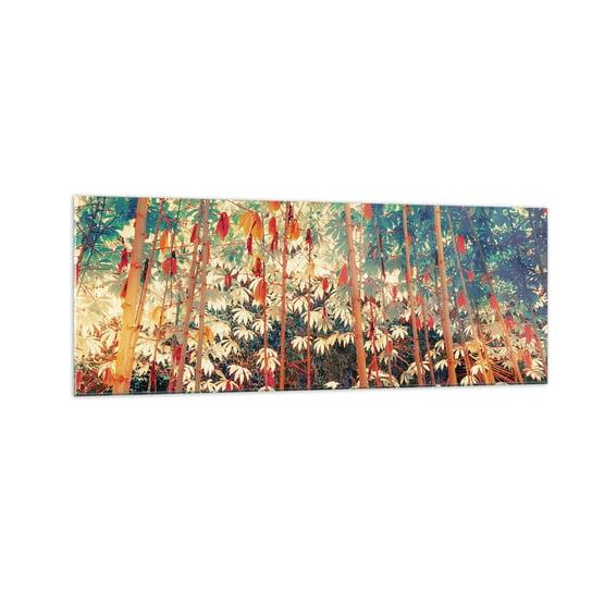 Obraz na szkle - Tajemne życie liści - 140x50cm - Las Tropikalny Natura Drzewa - Nowoczesny szklany obraz do salonu do sypialni ARTTOR ARTTOR