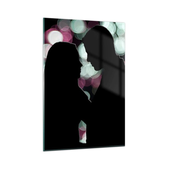 Obraz na szkle - Tak! - 80x120cm - Ludzie Zakochana Para Nocna Randka - Nowoczesny szklany obraz na ścianę do salonu do sypialni ARTTOR ARTTOR