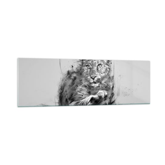 Obraz na szkle - Tak, słucham uważnie - 160x50cm - Pantera Zwierzęta Dziki Kot - Nowoczesny foto szklany obraz do salonu do sypialni ARTTOR ARTTOR