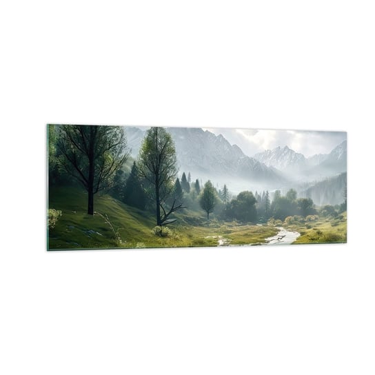 Obraz na szkle - Tam i z powrotem - 140x50cm - Krajobraz Górski Rzeka Las - Nowoczesny szklany obraz do salonu do sypialni ARTTOR ARTTOR