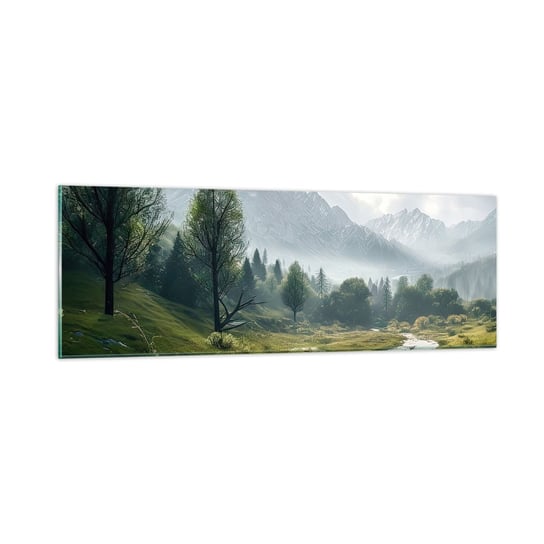 Obraz na szkle - Tam i z powrotem - 90x30cm - Krajobraz Górski Rzeka Las - Nowoczesny szklany obraz do salonu do sypialni ARTTOR ARTTOR
