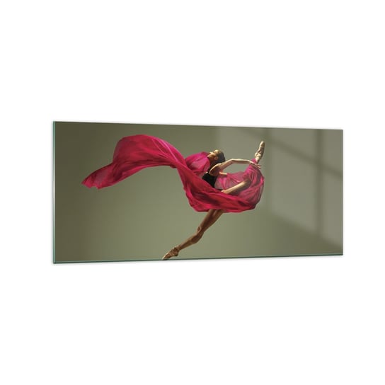 Obraz na szkle - Tańczący płomień - 120x50cm - Tancerka Baletnica Balet - Nowoczesny szklany obraz na ścianę do salonu do sypialni ARTTOR ARTTOR