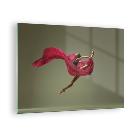 Obraz na szkle - Tańczący płomień - 70x50cm - Tancerka Baletnica Balet - Nowoczesny szklany obraz do salonu do sypialni ARTTOR ARTTOR