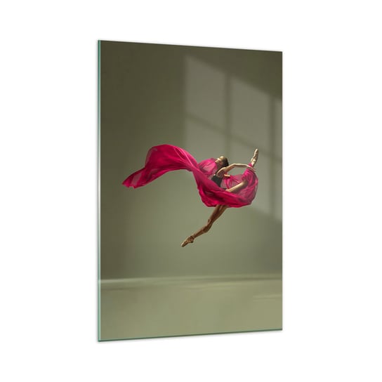 Obraz na szkle - Tańczący płomień - 80x120cm - Tancerka Baletnica Balet - Nowoczesny szklany obraz na ścianę do salonu do sypialni ARTTOR ARTTOR