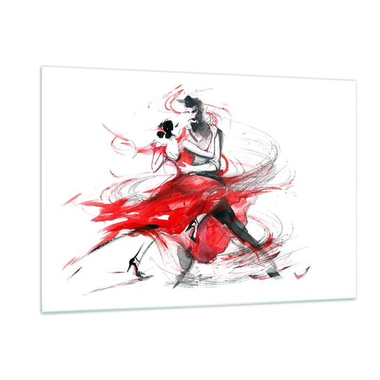 Obraz na szkle - Tango - rytm namiętności - 120x80cm - Abstrakcja Taniec Tancerz - Nowoczesny szklany obraz na ścianę do salonu do sypialni ARTTOR ARTTOR